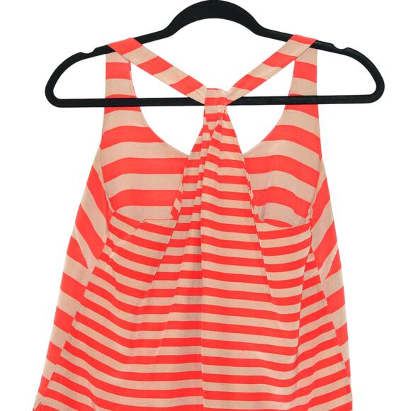 BCBGMaxAzria 100% Silk Tank Top Striped Top Size M - Picture 6 of 9